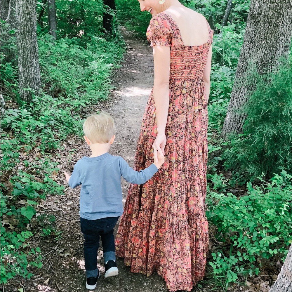 Free people floral print maxi dress